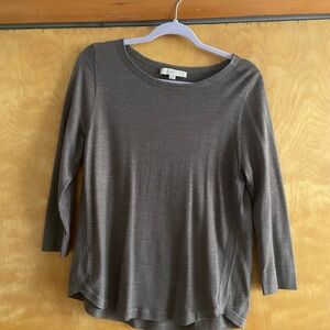 LOFT Women's Greige 3/4 Sleeve Top